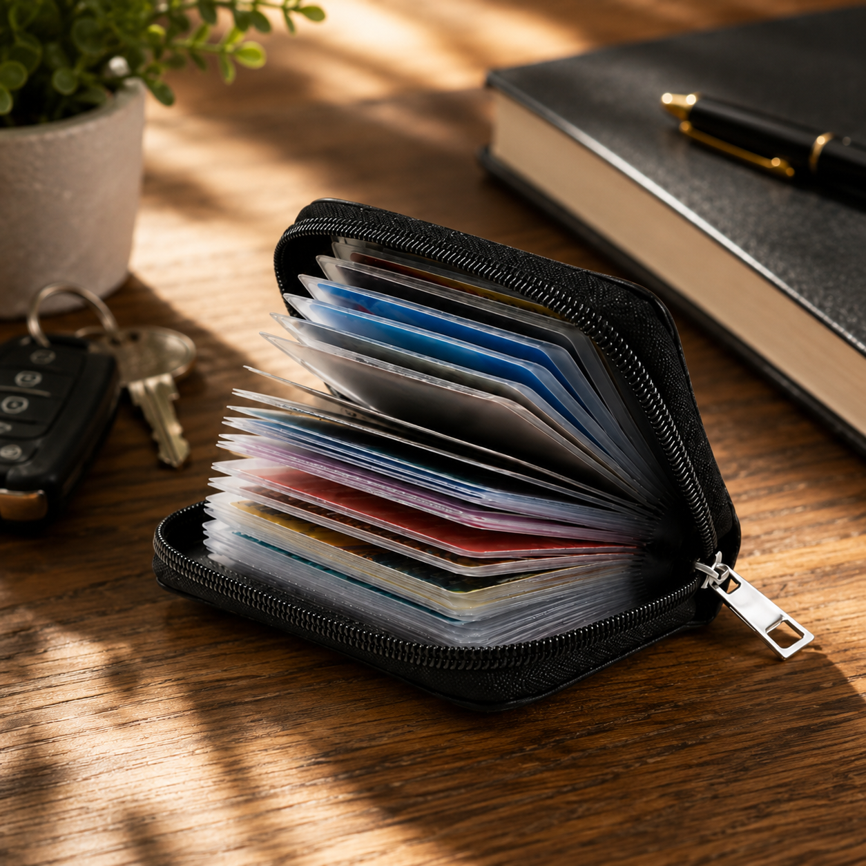 Leather Card Organizer Wallet