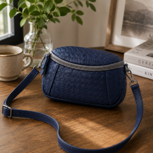Woven Leather Crossbody Bag